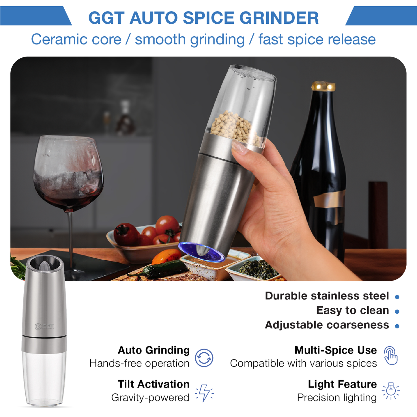 GengoTech™ Auto Spice Grinder GGT001