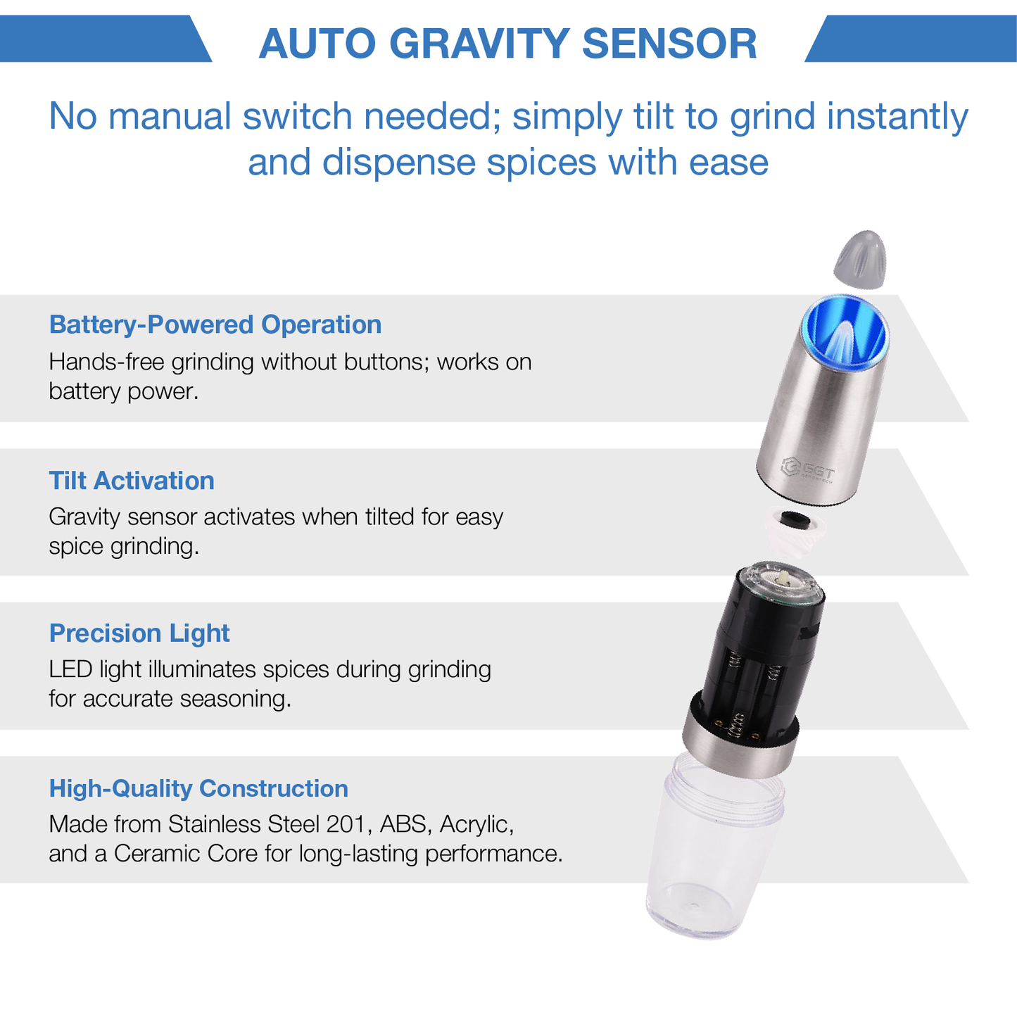 GengoTech™ Auto Spice Grinder GGT001